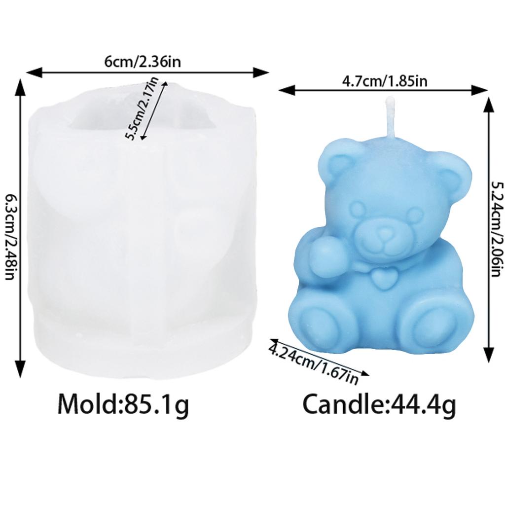 3D medvídek silikonová forma na svíčky zvířátka roztomilý pár medvídků forma na epoxidovou pryskyřici domácí dekorace nástroje na výrobu mýdla romantický svatební dar