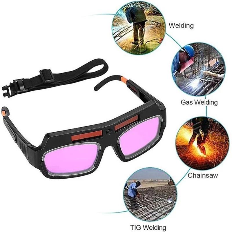 1pc Automatic Dimming Welding Glasses Solar Powered Goggles Set Argon Welding Glasses Welding Machine Protective Goggles Tool