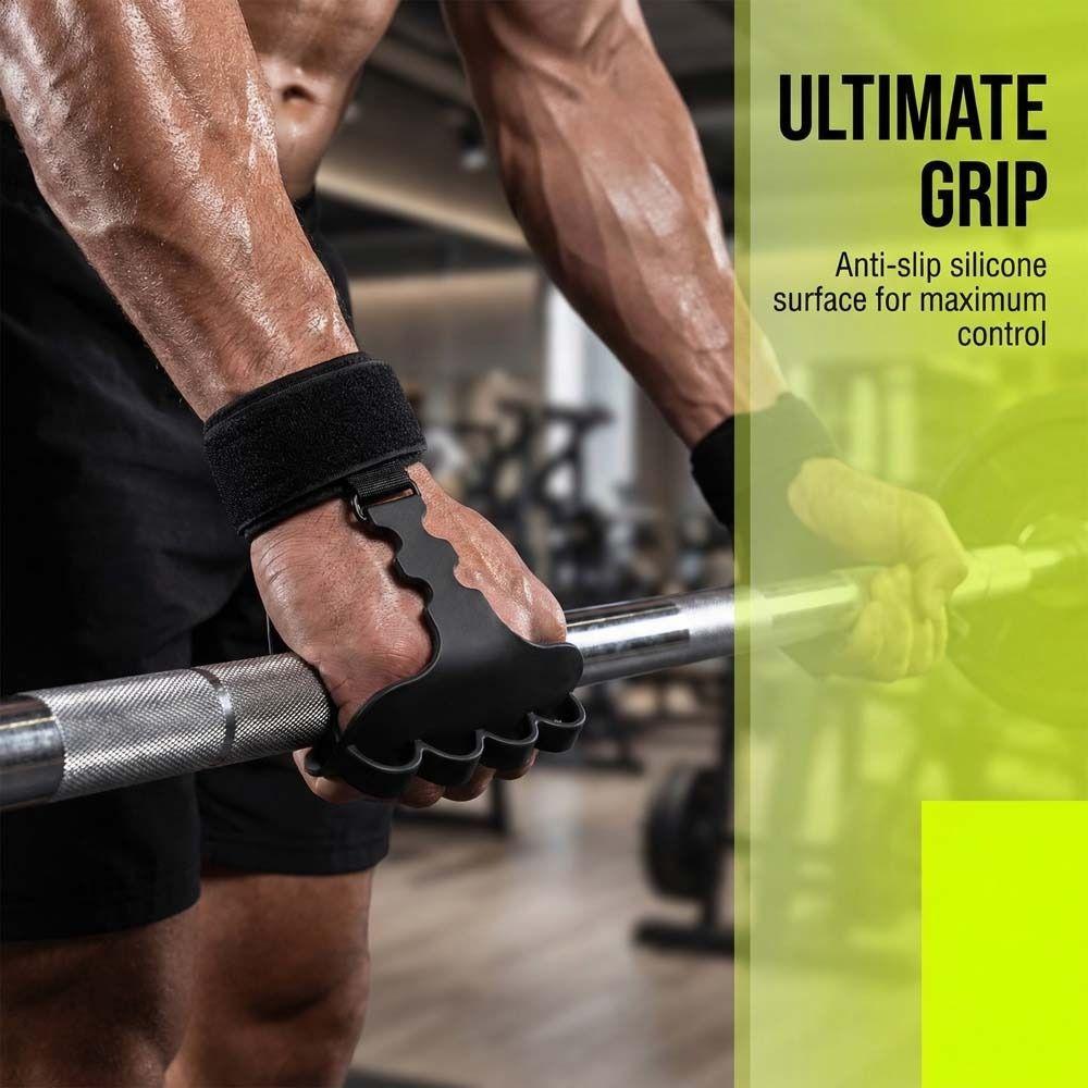 1 Pc/ Pair Ergonomic Shape Lifting Grips Silicone Material Anti-Slip Grips  Barbell Exercises