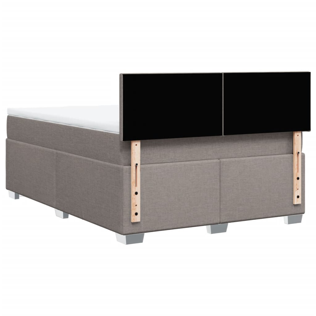 Box Spring Bed with Mattress Taupe 140 x 200 cm Fabric
