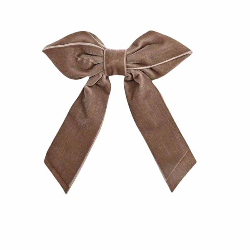 French Retro Velvet Bow Hair Clip: Simple & Versatile Accessory for Women коричневый