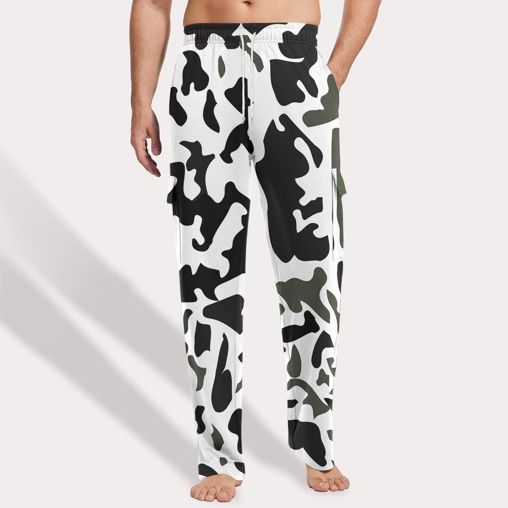 Herren Locker Lässige Mehrfach-Taschen Arbeitshose, Jugendliche Stretch-Taille Kordelzug Hose