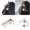 Retro Alloy Heart Keychain Featuring Working Pocket Watch Elegant Decorative Accessory