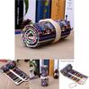 Ethnic Style Colored Geometric Pattern Pencil Canvas Storage Bag For Artists And Students