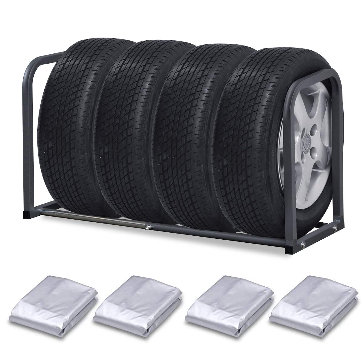 

FIELDOOR Стойка для шин Регулируемая Компактный тип 50–90 см Серая с 4 чехлами для хранения серый