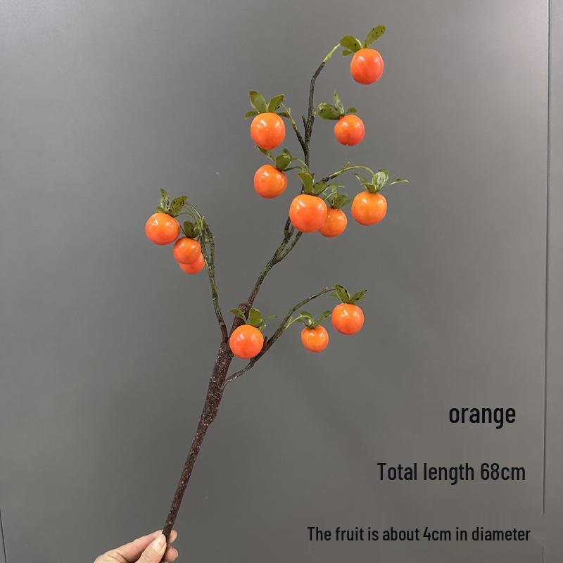 Konstgren med mini persimonblommor för heminredning