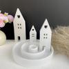 Heart House Aromatherapy Plaster Clay Mold DIY Lighthouses House Shape Candle & Handmade Soap Silicone Mold