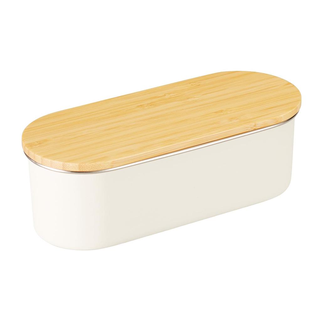 Nonoji Stainless Steel Lunch Microwave and Dishwasher Stylish and with Natural Wood White Box, Slim, Safe, Simple, Lid,