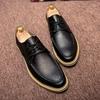 Fashion Leisure New Style  Leather Shoes for Men Business Shoe Lace Up Gentleman  Male Wedding Party Classic Black Walking Shoes