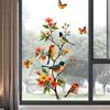 Trädgren Fågel Fjäril Klistermärke Fönsterklistermärke Fjäril Dekal Glasdörr Dekoration Hem Kylskåp Klistermärke Elektrostatisk Klistermärke