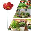Keramik Blume Biene Wasserstation Handgefertigte Porzellan Blume Gartenstecker für Bienen Trinken Vogelbad Hinterhof Kunst Dekor