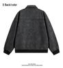 Men's Retro Leather Baseball Jacket - Spring & Autumn Casual Lapel Coat, Youth Fashion, Windproof and Versatile.