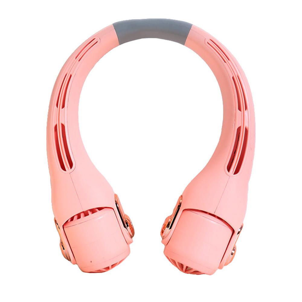 

LP879 Portable Neck Fan USB Rechargeable 3 Speeds Adjustable Hands Free Cooling Fan for Outdoors Pink