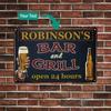Personalized Aluminum Bar & Grill Sign 20x30cm Custom Text Logo Metal Plaque Man Cave Pub Wall Decor for Home Bar Restaurant