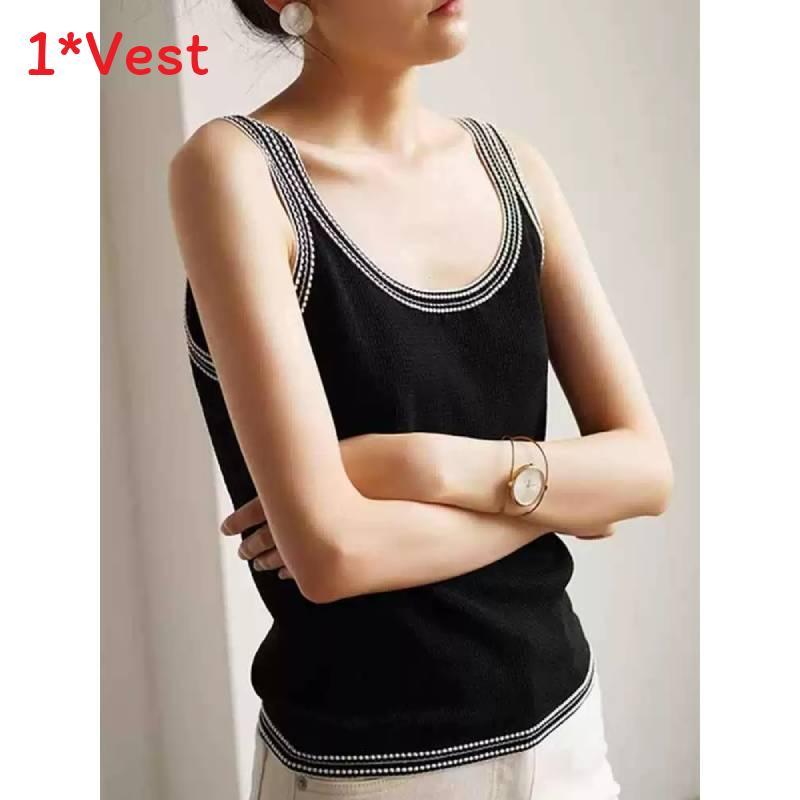 Zomer mouwloos T-shirt voor dames met kleurblokontwerp en polyester stof voor casual gebruik