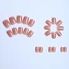 1 Set Square Press on Nails Reusable French Tip Stick-on Fake Nails Removable Full Cover Glue on False Nails for Women