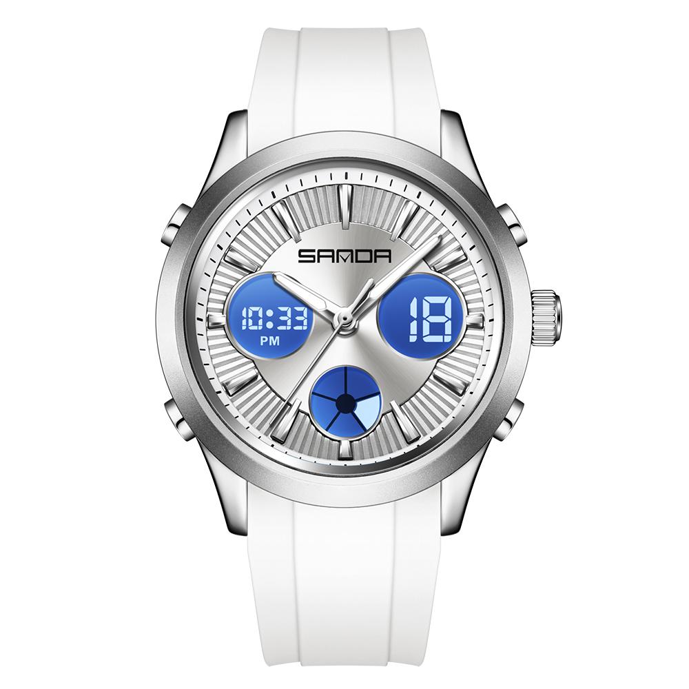 

Fashion Sport Military Clock Dual Dislay LED Electronic Watches Waterproof Watch for Men Quartz Dress Wristwatches серебро белый