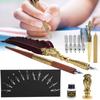 Feather Pen Set Calligraphy Writing Drawing Quill Dip Kit Vintage Art Craft CollectionSP248006R Wine Red
