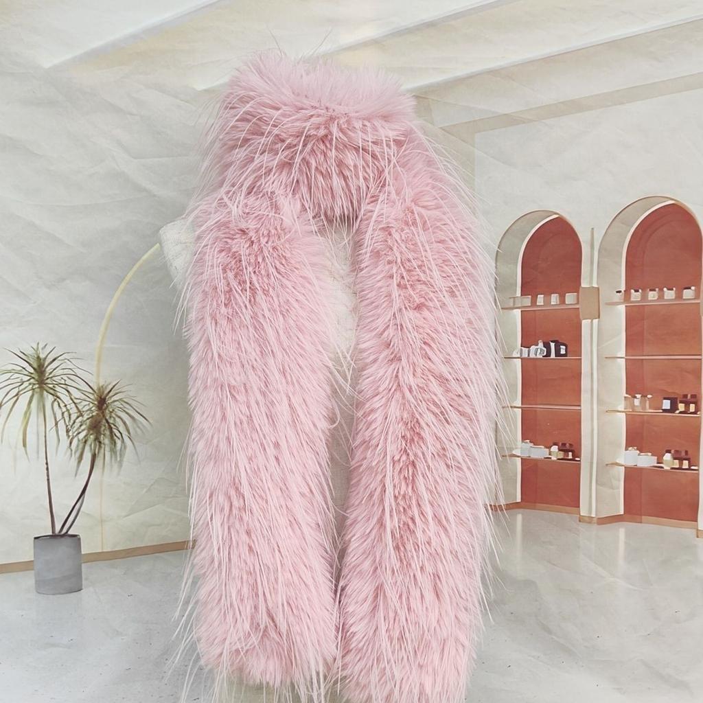 Plush Tassel Scarf Spring and Winter Thickened Ostrich Feather Plush Shawl with Fluffy Scarf Encryption Shawl