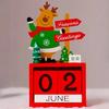 1Pc Santa Claus Christmas Tree Gift Wooden Calendar Desktop Decoration Ornaments  Wooden Calendar Ornaments for Home Decoration