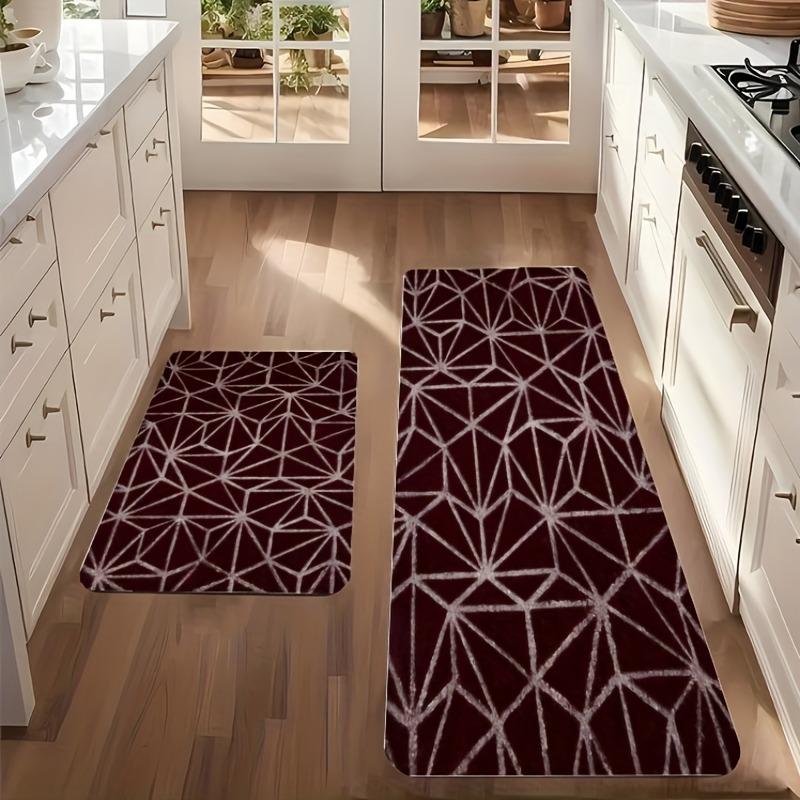 1PC Geometric Polygonal Kitchen Rug Non-Slip Door Mat Pop Design Bathroom Rug Bath Mat Carpet for Home Sink Laundry Decor