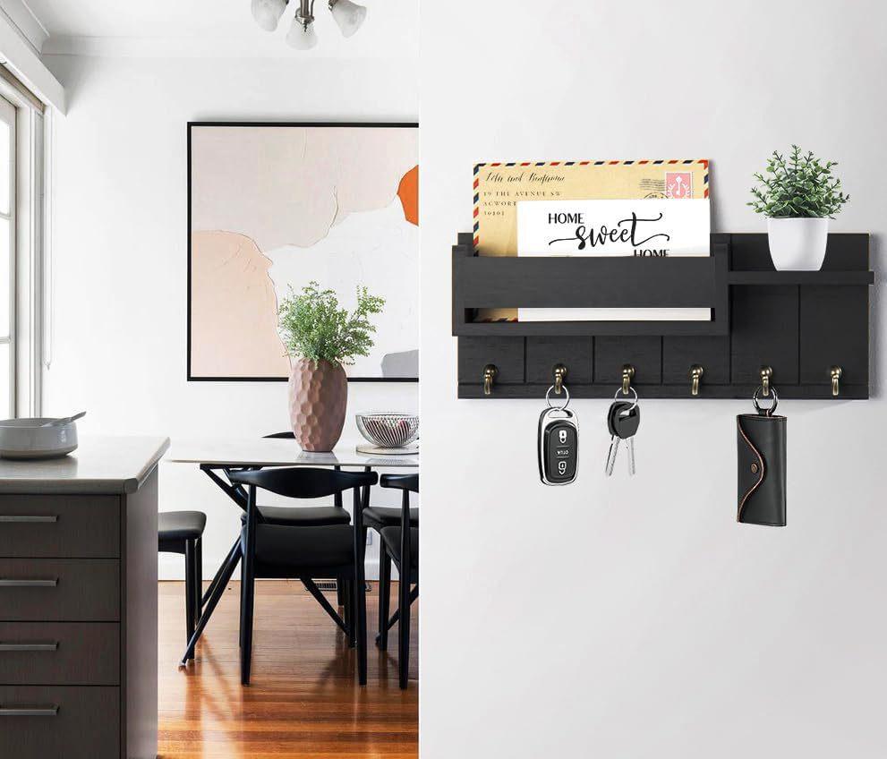 Wooden wall mounted envelope holder, bedroom, study room, key hook, solid wood wall, miscellaneous sorting and storage rack