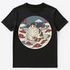 Obese Cat Lover Japanese Art Mount Fuji Feline Ukiyo E Unisex T-Shirt