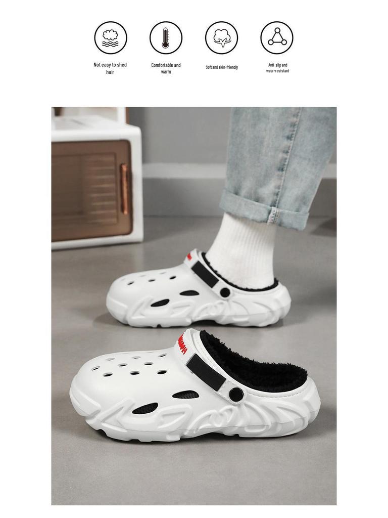 Fleece-Lined Cotton Slippers: Non-Slip, Soft Sole, Warm Office & Nurse Shoes for Autumn/Winter