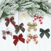 2pcs Buffalo Plaid Bows for Christmas Decorations Christmas Tree Ornaments New Year Noel Navidad Decor Birthday Gift DIY Bow