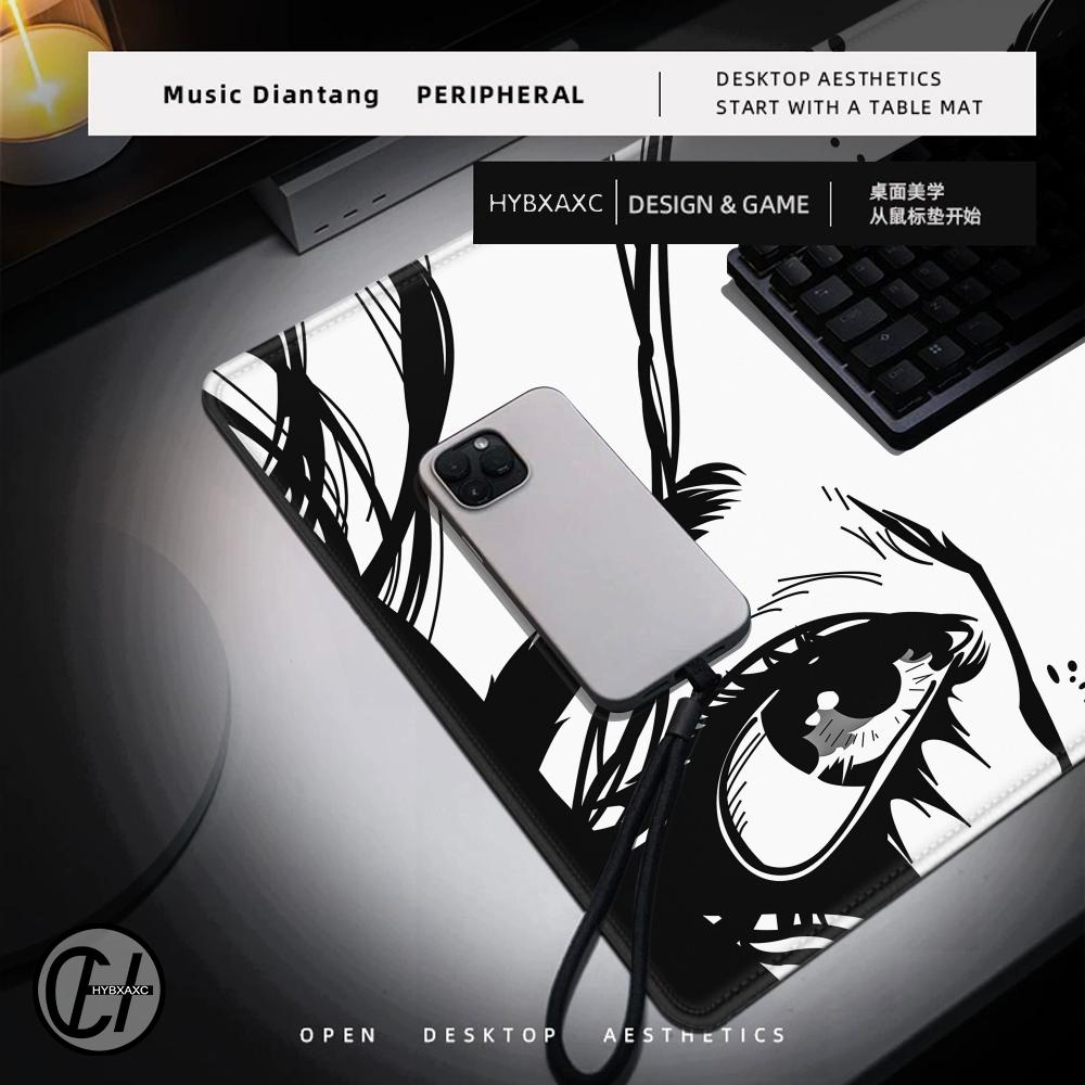 Anime Eyes MousePad - Large Manga GirlDeskMat Cute HD Desk Pad Extended Gaming Keyboard Mats Large XXL Gamer Mousepad 90x40