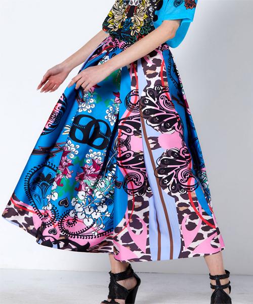 Greedius Print Pleated Skirt