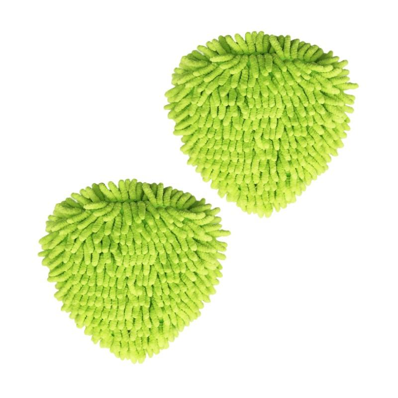 

2 Chenille Heads Compatible With Vileda and O-Cedar Spin Mop, Microfiber Easy Cleaning Mop Head Replacement for Spin Mop Refill зелёный