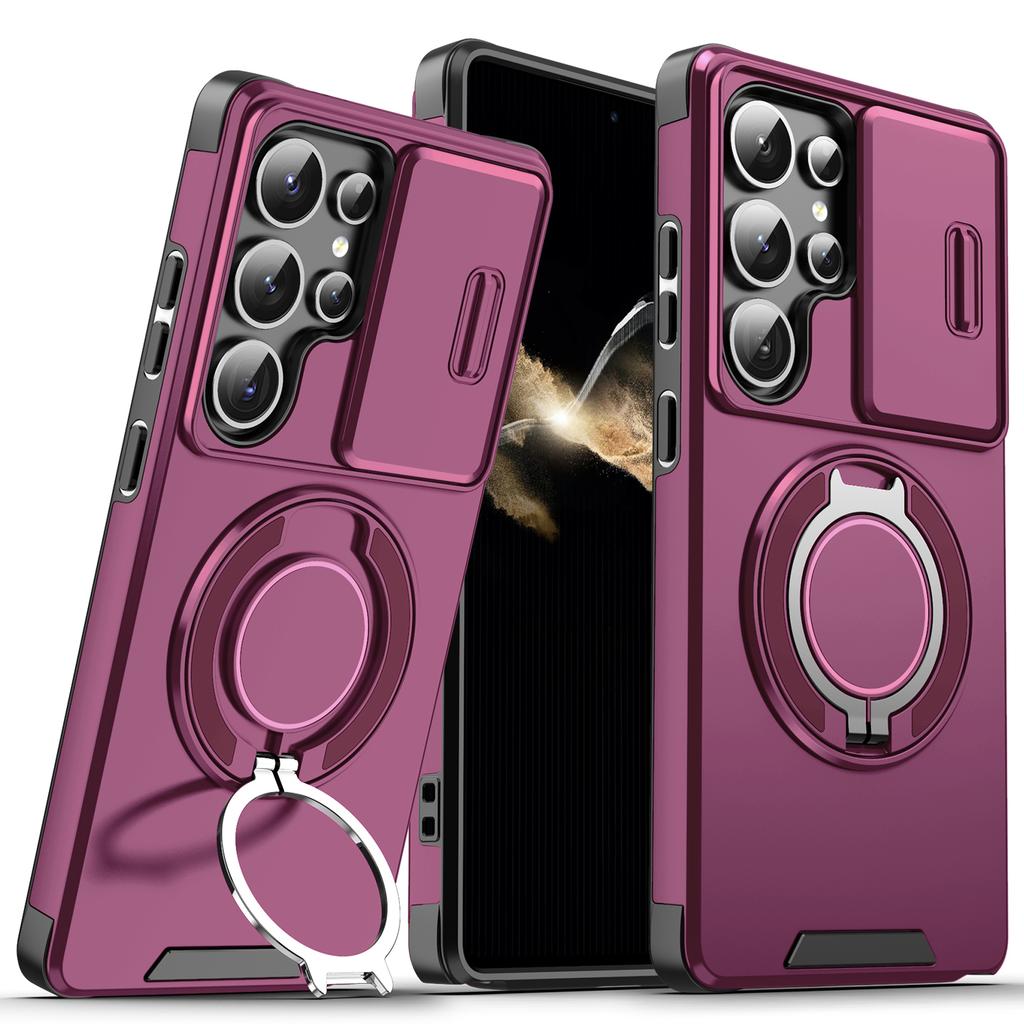 Case For Samsung Galaxy S26FE S26 Plus S25 Edge S24 FE S23 + S22 S21 Ultra 5G Armor Slide Camera Lens Protector Shockproof Cover