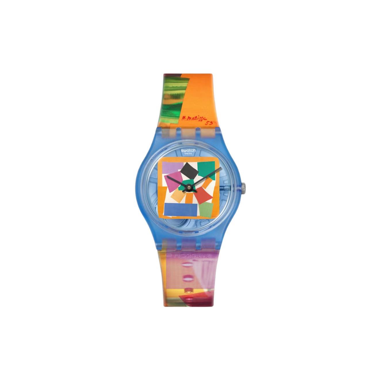 Swatch Quartz Movement 30M Water Resistant Watch 34Mm Floral Dial Bio-Based Material Case Plastic Strap Unisex Watches SO28Z127 Multicolor Watch Dial