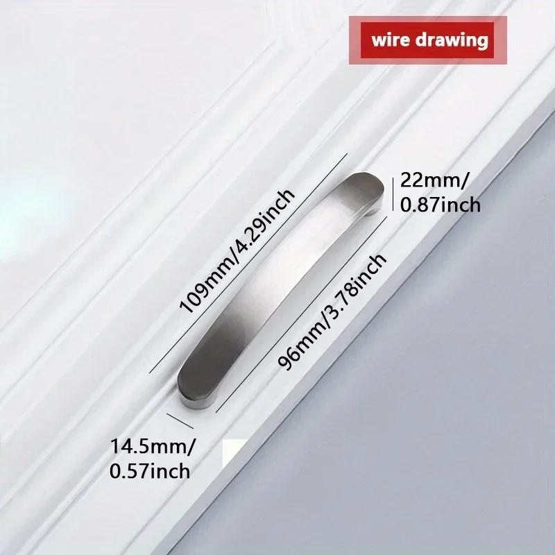 6pc Modern Brushed Aluminum Cabinet Handles, Suitable for Cabinets, Drawers Handles - Upgrade Your Kitchen with Style!