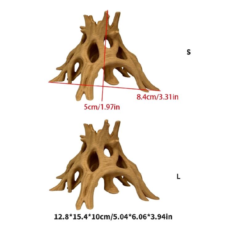 Tronco d'Albero Naturale Legno di Deriva Acquari Serbatoi per Pesci Rettili Cilindro Radice Pianta Legno Decorazione Ornamento Accessorio Acquari