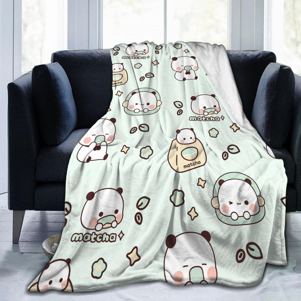 Cartoon Panda Bubu Dudu Blankets Fleece Print  Portable Lightweight Thin Throw Blanket for Bed Office Rug Piece
