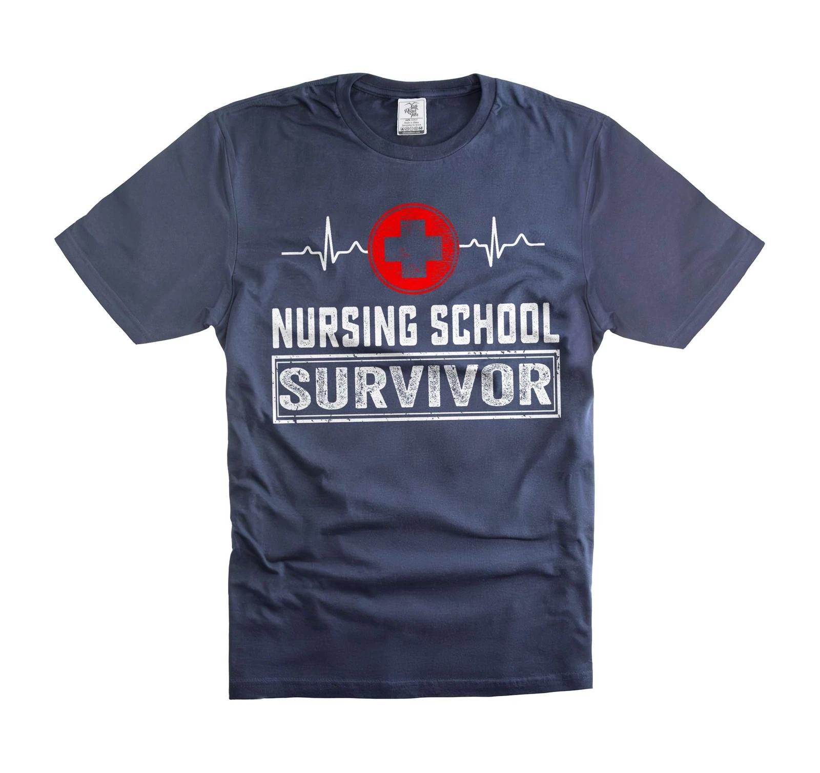 

Nursing School Survivor Shirt Funny Nursing Shirts Nursing Graduation Shirts 2XL