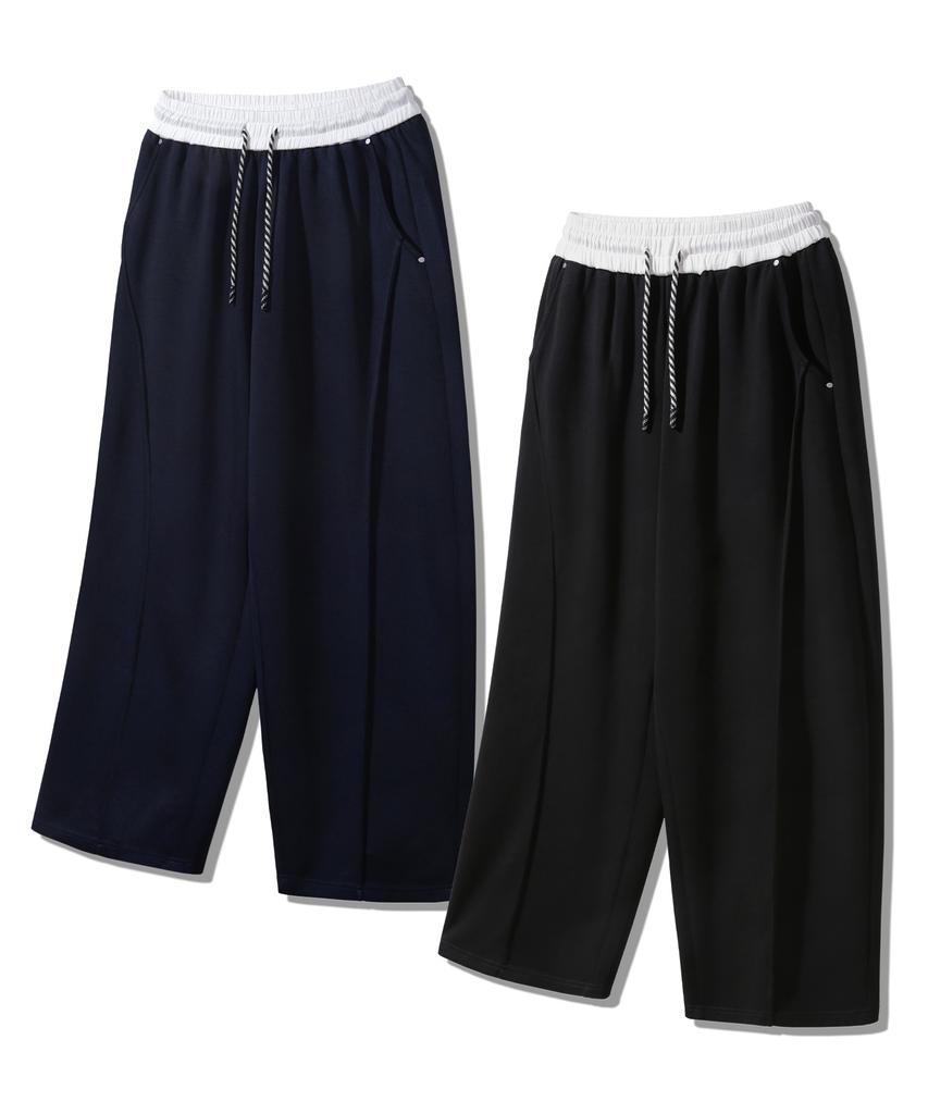 ALVINCLO [2Pack] String Point Elastic Color Sweatpants 2-Piece Package