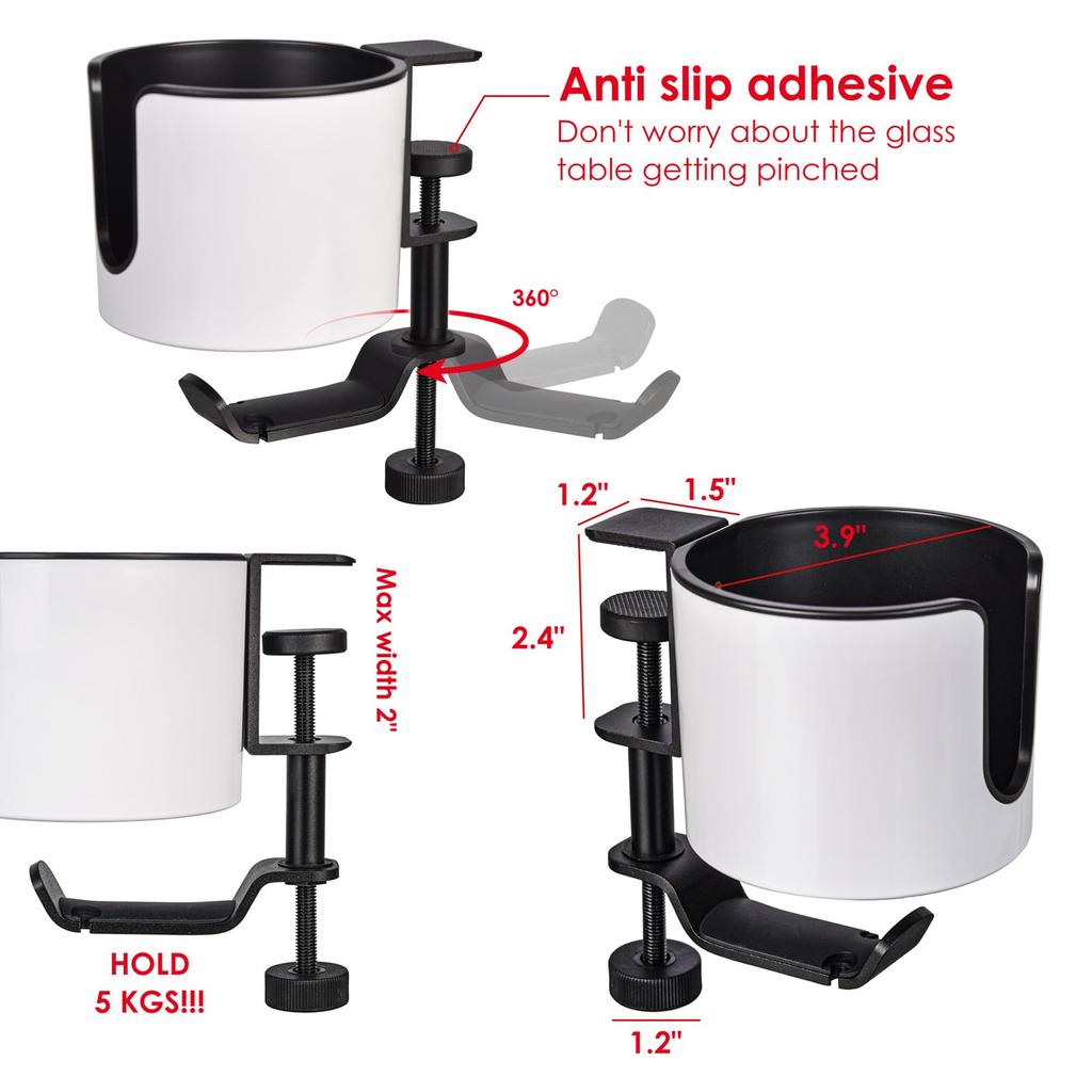 Shenytic Drink Holder, DeskEarphone Stand, Tabletop Drink Holder, Fits Large Cups Up To 10cm Diameter, Multifunctional Storage Rack, Made of ABS and