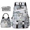Cr7 Ronaldo 67 Print Student Rugzak Set met Lunchtas Etui Tienermeisjes School Reis Dagrugzak