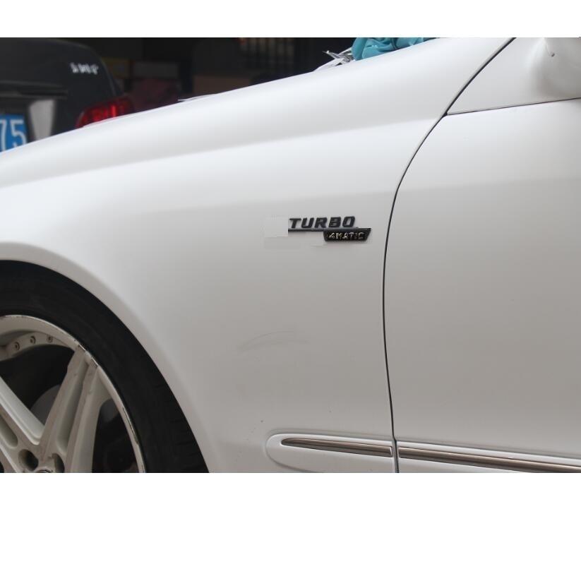 3D Letters For Mercedes Benz A35 A45 CLA35 CLA45 GLA45 Fender 1 Pair TURBO 4MATIC AMG TURBO4MATIC Emblems Badges Symbols