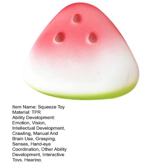 Watermelon Slice Slow-Rising Squeeze Toy Soft TPR Fidget for Stress Relief Cute Fruit-Shaped Decompression Gadget for Kids Adults