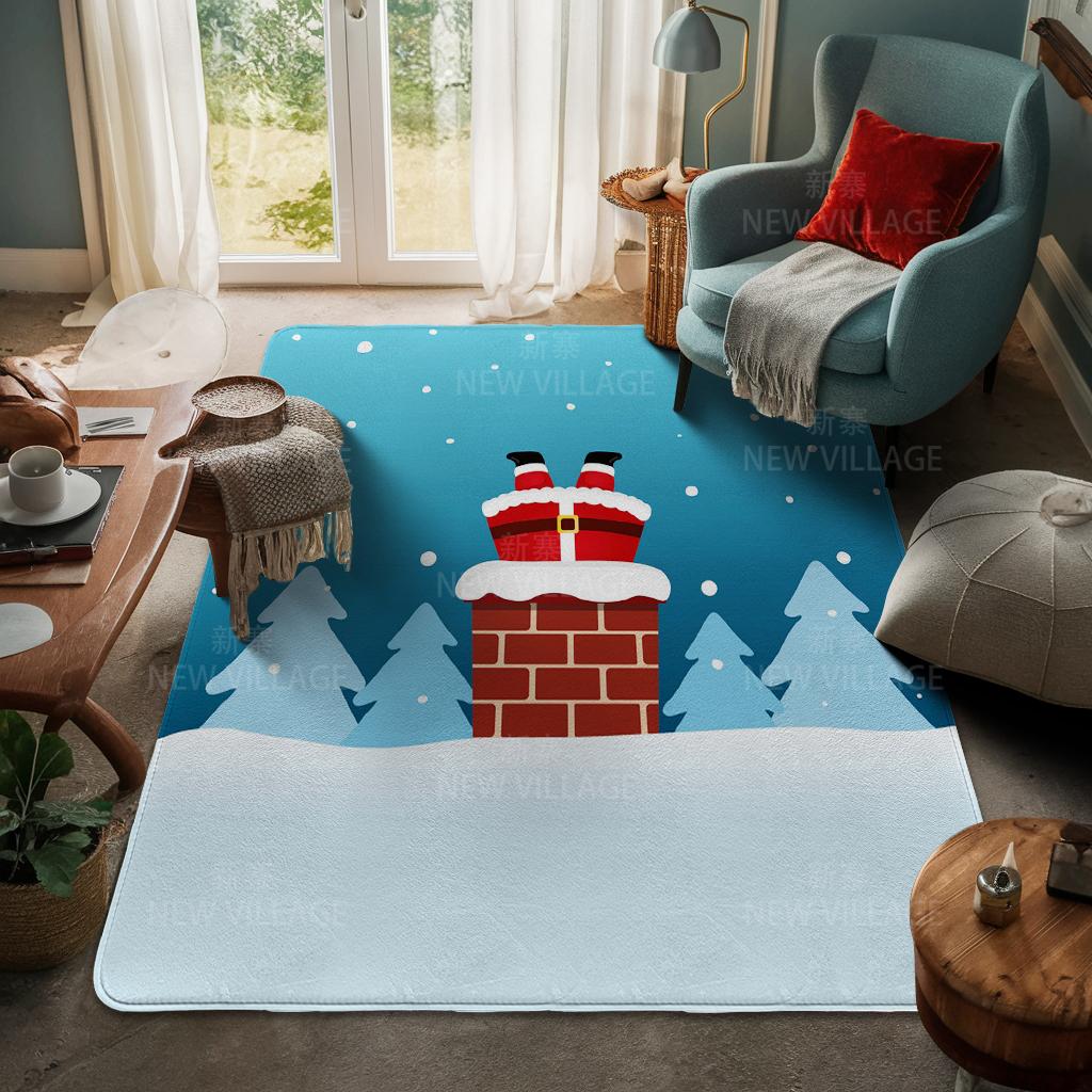 Hauseingangsteppich Fußmatte Haustür Wohnzimmer Bad Fuß Badezimmer rutschfest wasserabsorbierend Teppiche Bad Frohe Weihnachten Winter