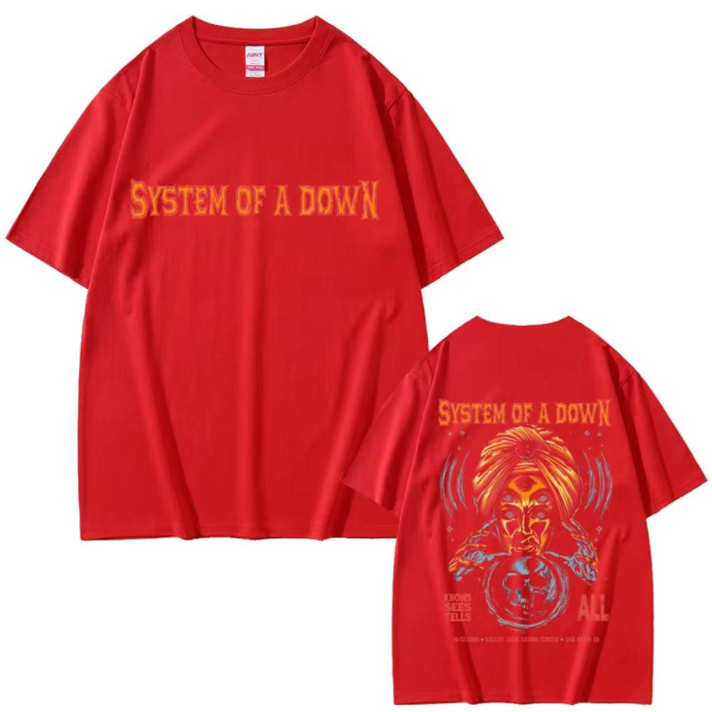 Alternative Metal Rock Band System of A Down Graphic T-shirt Men's Women Casual Cotton Vintage T-shirts Male Oversized T Shirts