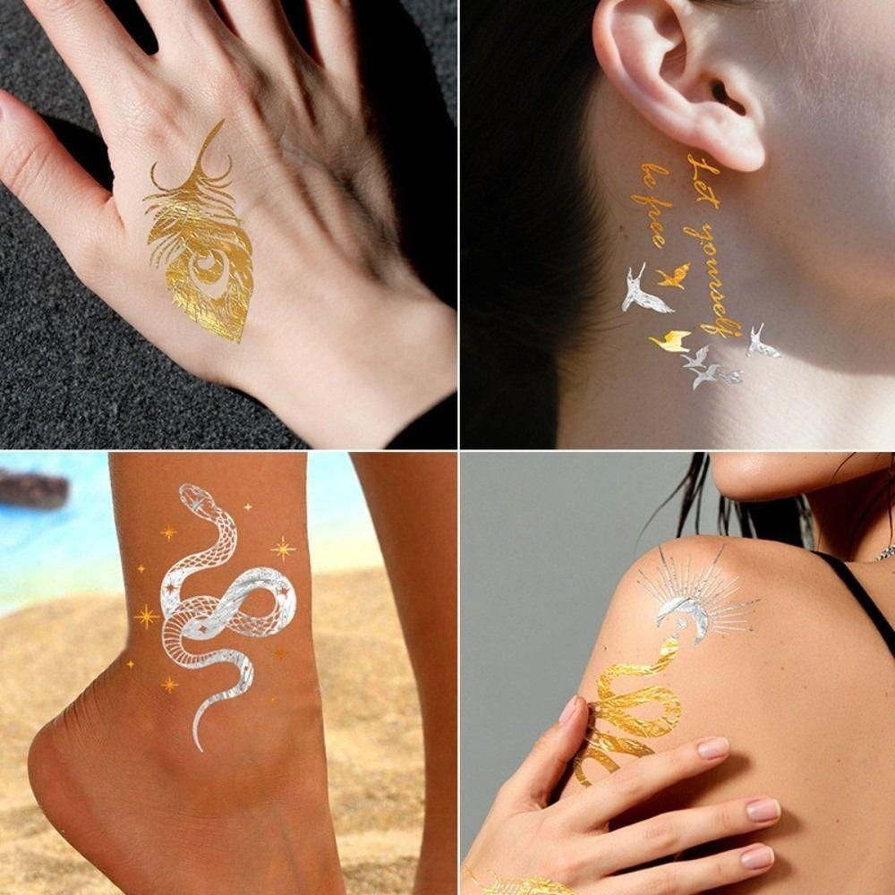 Butterfly Snake Bronzing Henna Tattoo Stickers Mehndi Stickers Body Art Sticker Women/Lady