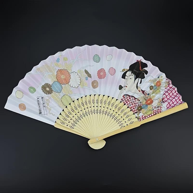 Pappersfläkt i japansk stil, handhållen vikbar fläkt för sommaren, för att dekorera ditt hem, vardagsrum eller kontor, en fantastisk vårpresent till din mamma