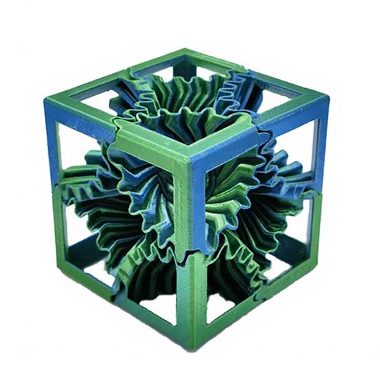 Yousheng 3D Printed Gear Cube Anxiety Stress Relief Rotatable Gear Square Block Travel Portable Spin Gear Cube Sensory Toy