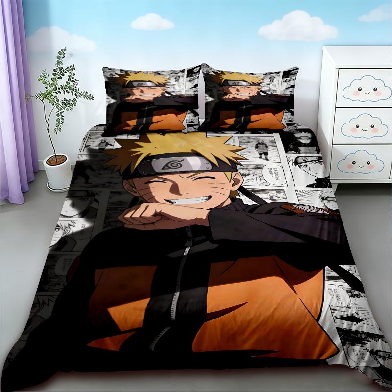 Boys Naruto Duvet Cover Anime Cartoon Bedding Set Comforter Cover Twin Full Single Size Teens Bedroom Dormitory Home Gifts