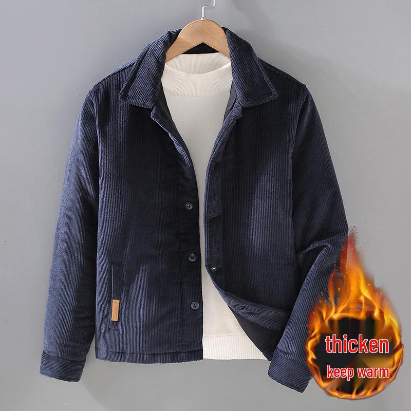 Men's Winter Retro Thickened Corduroy Jacket - Casual Youth Outerwear